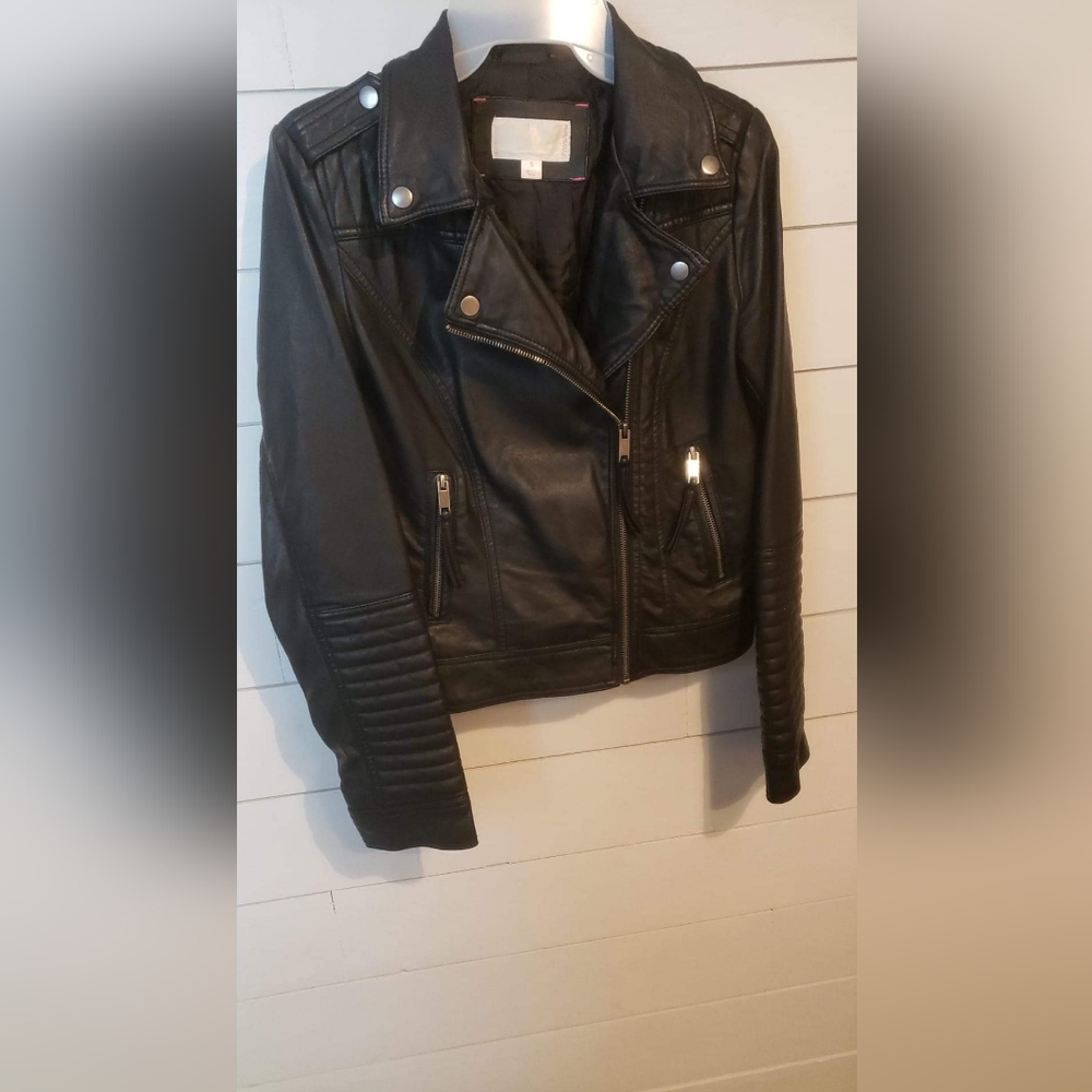 Nwot black leather moto jacket